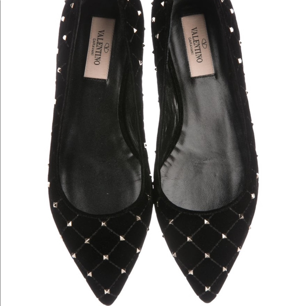 Valentino rockstud velvet flats
